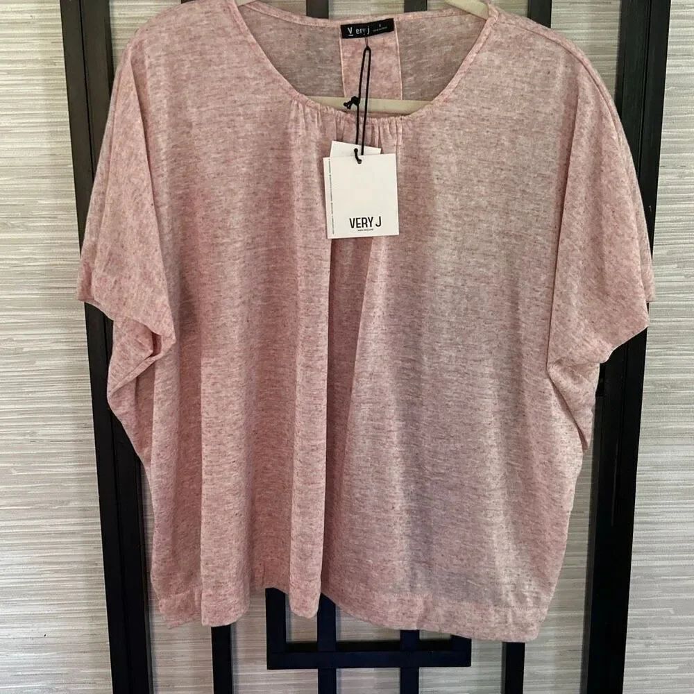 NWT Very J flush pink oversized cap sleeve top size S